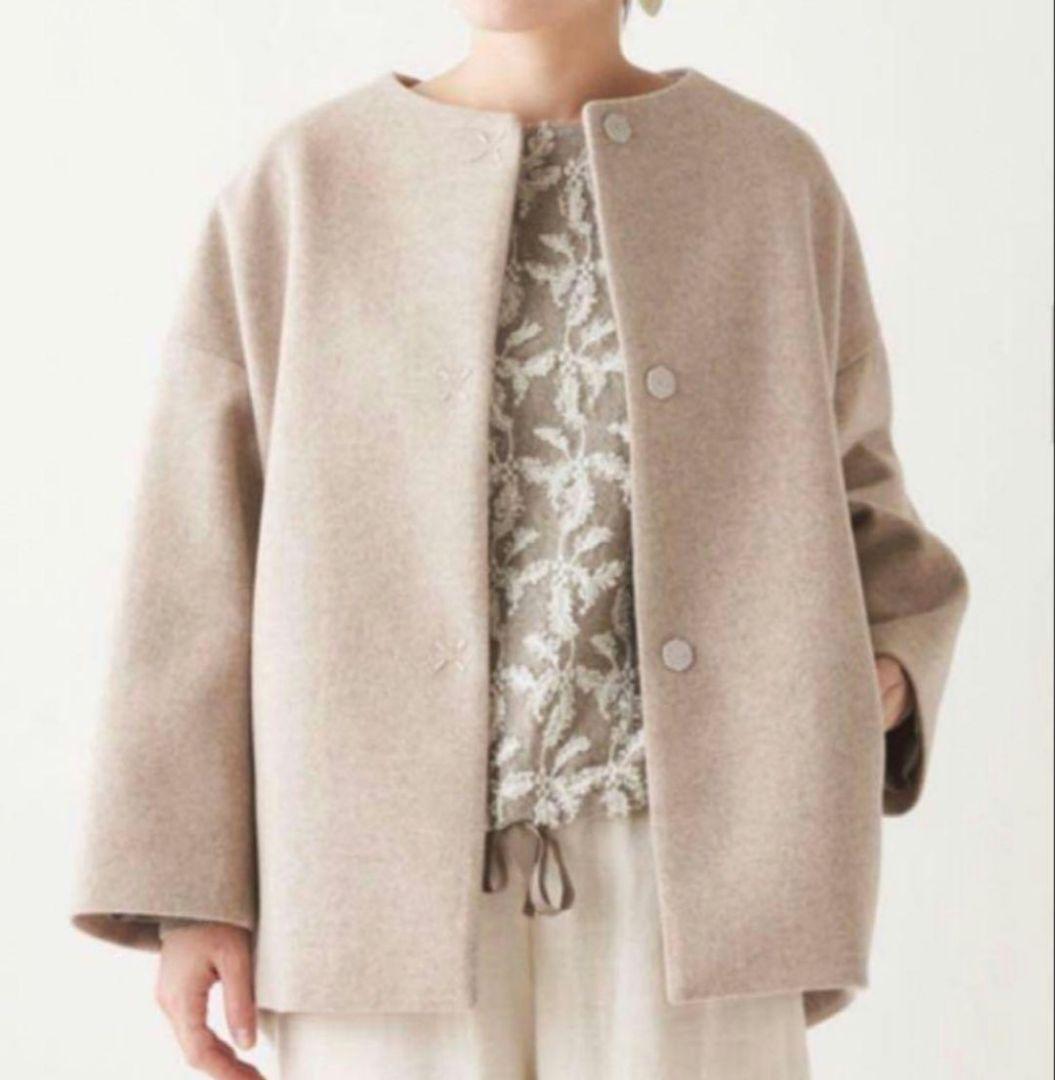 後ろぷっくりウールコート