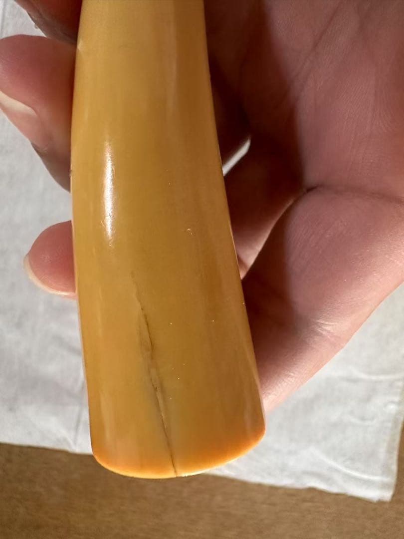 鯨歯 マッコウ鯨 牙 パイプ キセル 特大 56グラム