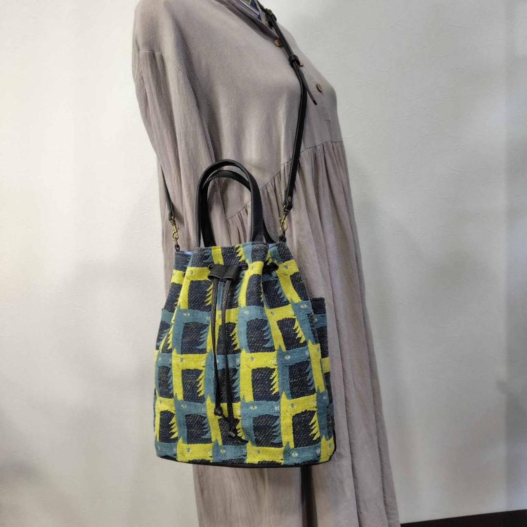 【ゆきんこ】/thoroughbredサラブレットネイビー/巾着Lサイズショル