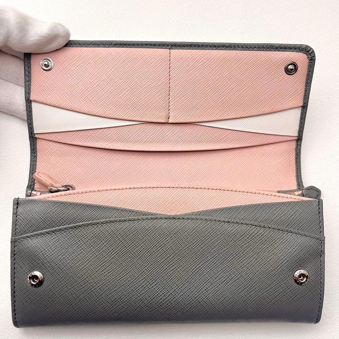 PRADA プラダ　サフィアーノ　マルチカラー　長財布　フラップ美品0205-⑤