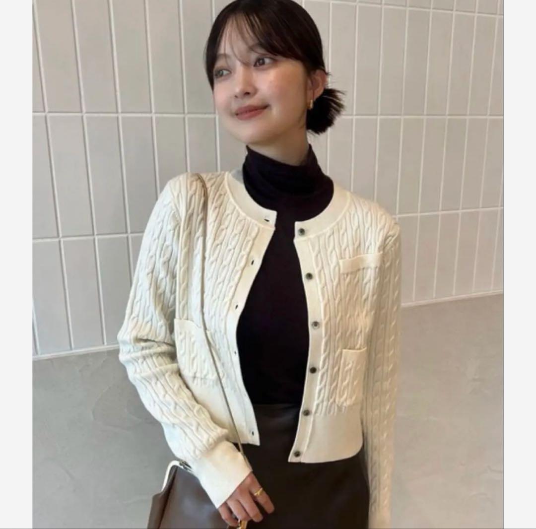 【美品】2024✨️完売品 アニュアンス リトル ケーブル ニット カーディガン