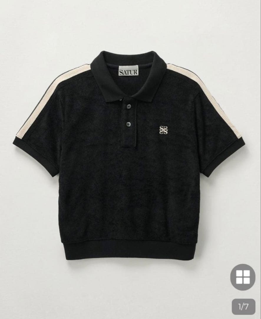 SATUR 黒 ポロシャツ 半袖