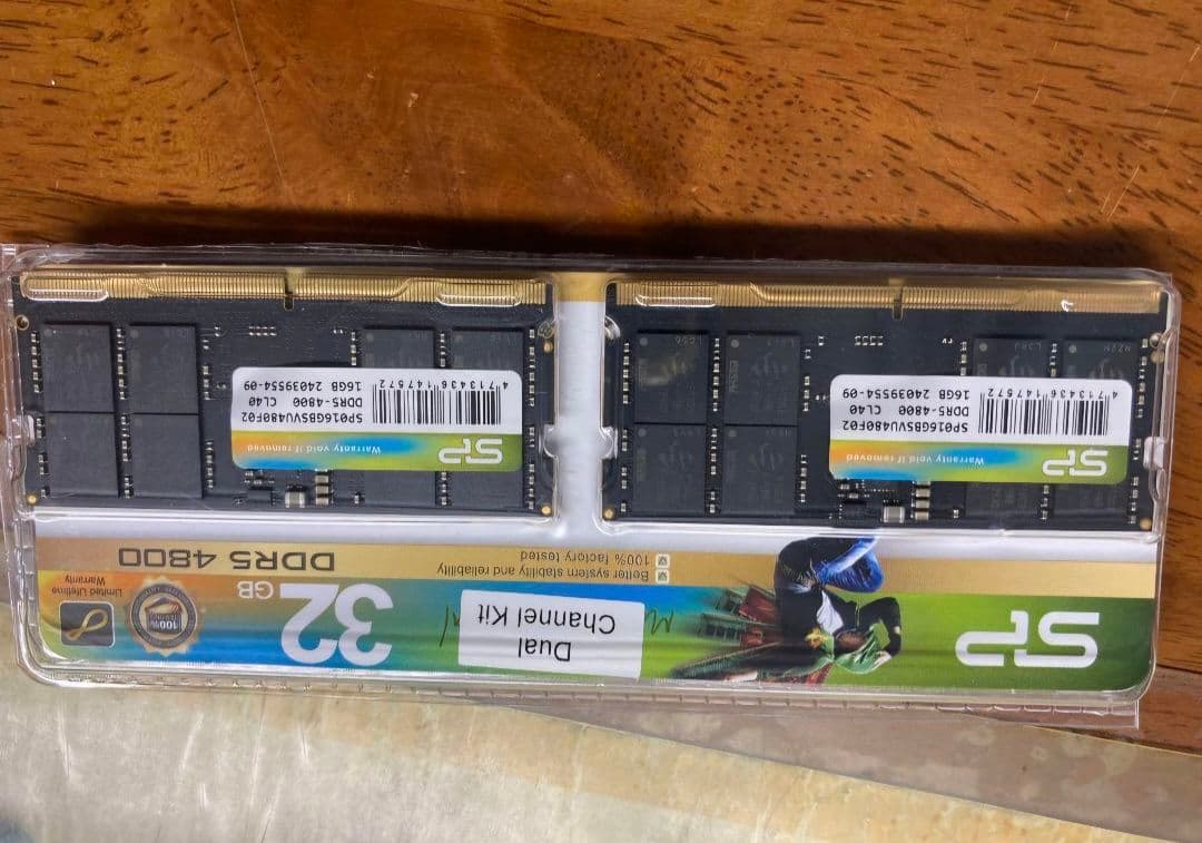 ノート用DDR5-4800 16GB×2 32GB