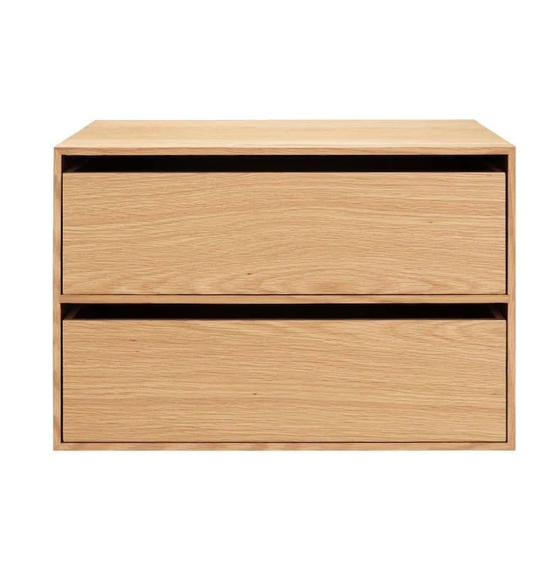 新品未使用【廃盤品】無印良品 木製収納ケース オーク材 ワイド2段