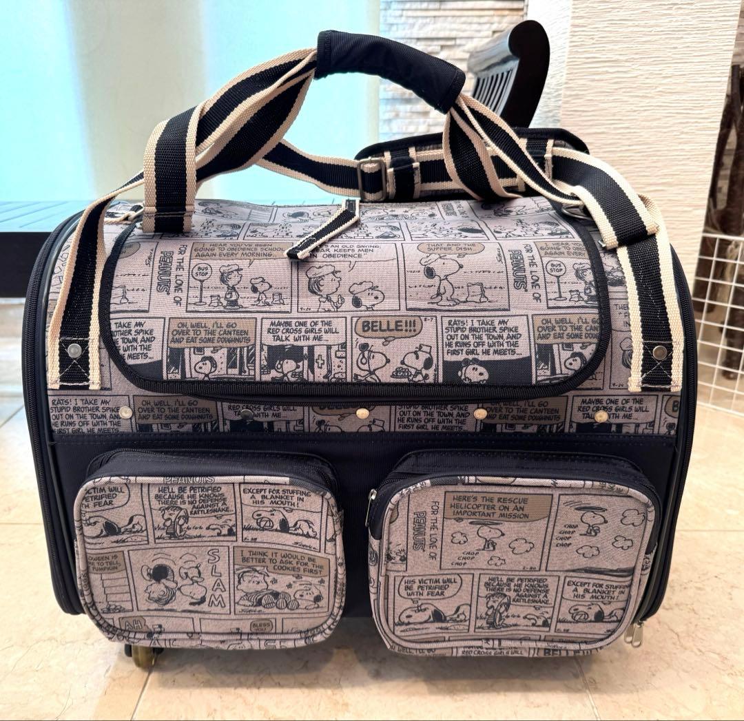 スヌーピー コミック柄キャスター付きキャリーバッグ ペットパラダイス