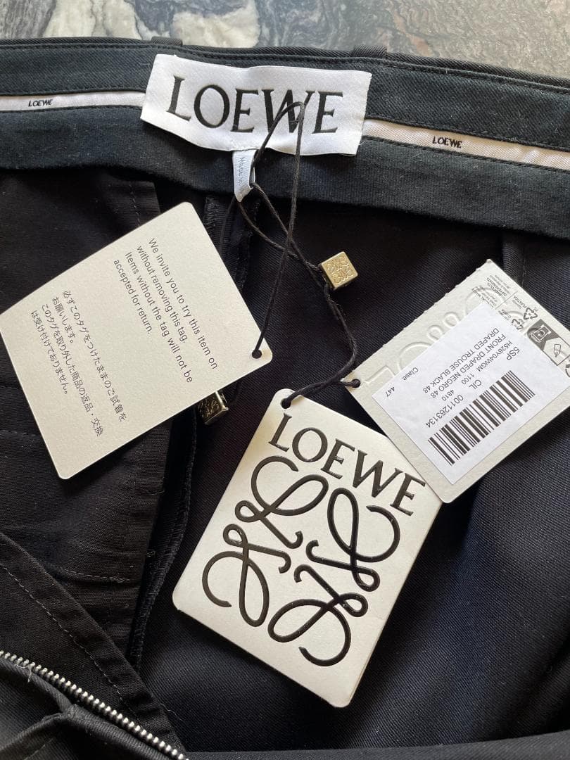 LOEWE ロエベ 【25SS】ドレープ トラウザーズ　ブラック