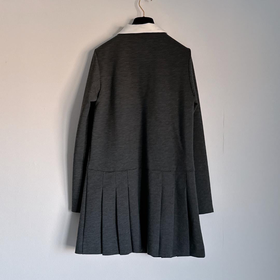 SNIDEL スナイデル　衿つきプリーツカットミニワンピース　グレー