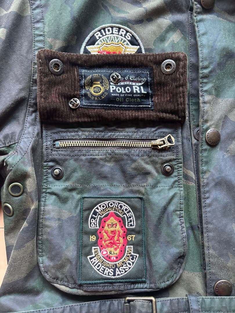 ラルフローレン　オイル　クロス　ジャケット　xsサイズ　カモ　迷彩