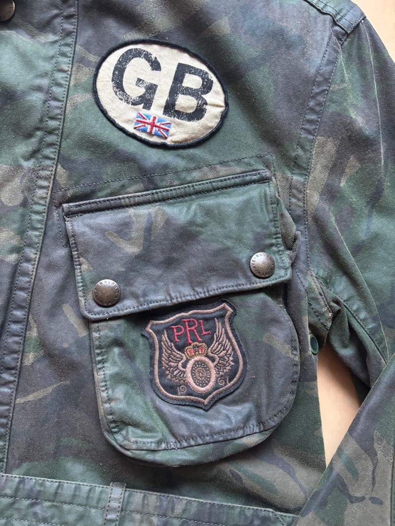 ラルフローレン　オイル　クロス　ジャケット　xsサイズ　カモ　迷彩