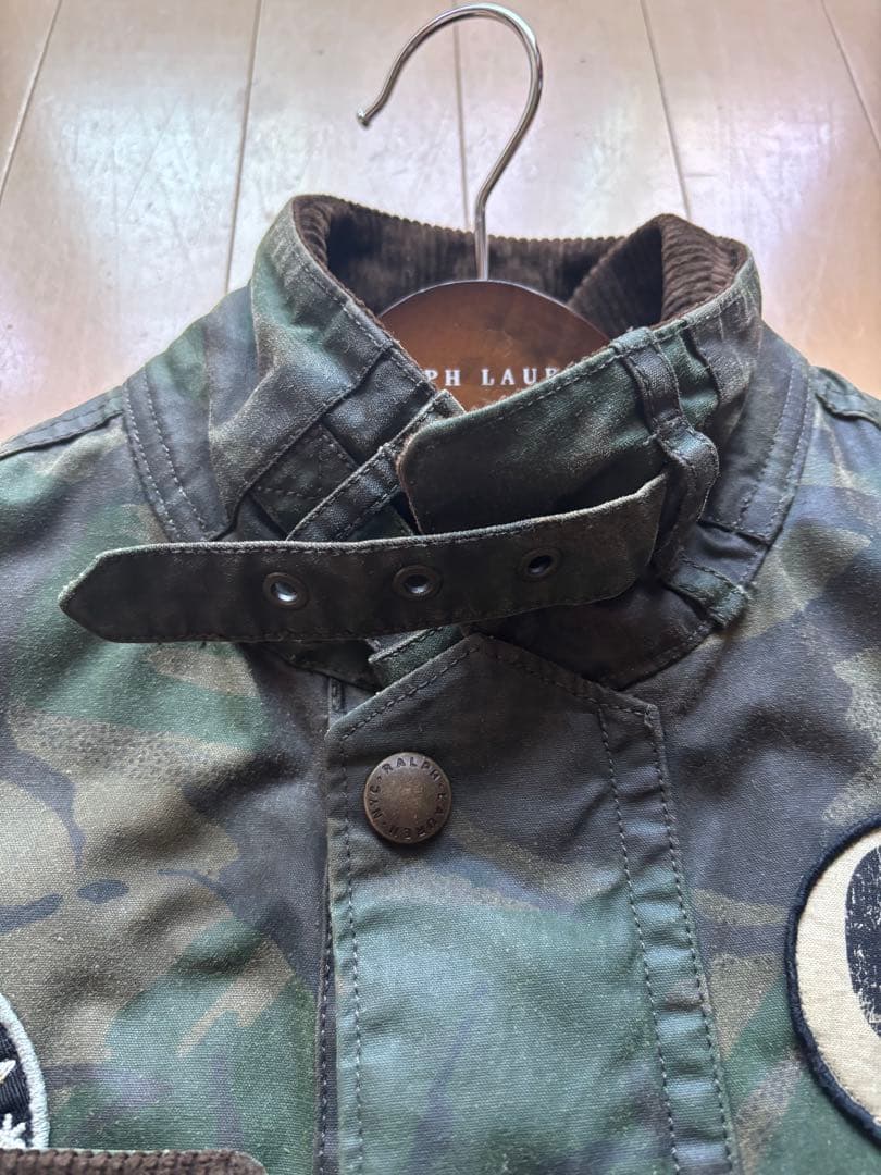 ラルフローレン　オイル　クロス　ジャケット　xsサイズ　カモ　迷彩