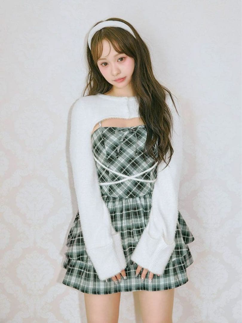 BUBBLES オープンネックギャザーワンピース ブラック Sサイズ