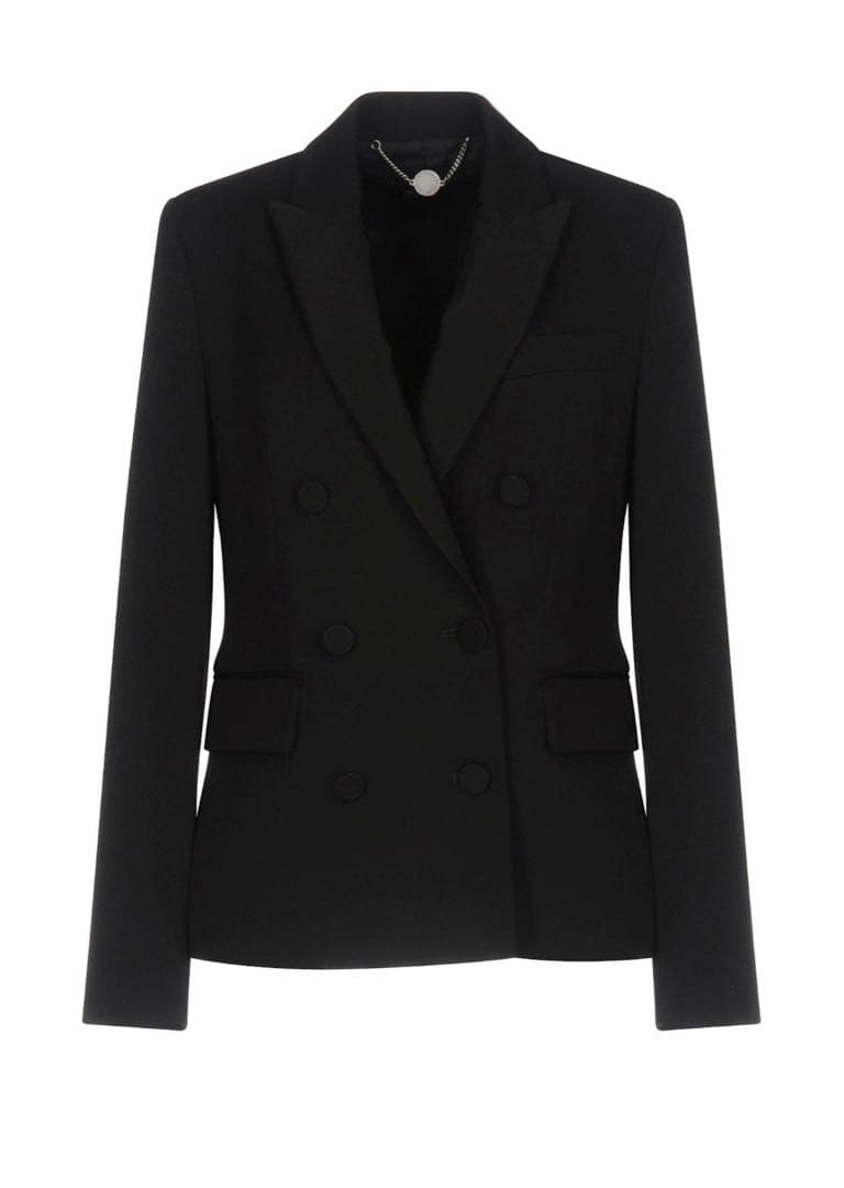 ステラマッカートニー ブラック ドレッシーダブルテーラードジャケット40