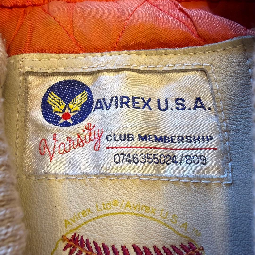 AVIREX オールレザー スタジャン レッド XS