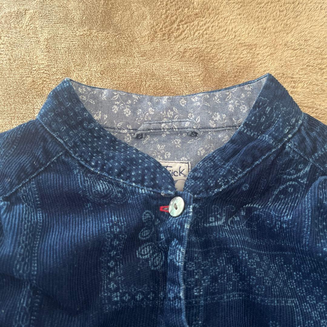 BlueTrick 岡山デニム ペイズリー柄シャツワンピース インディゴ