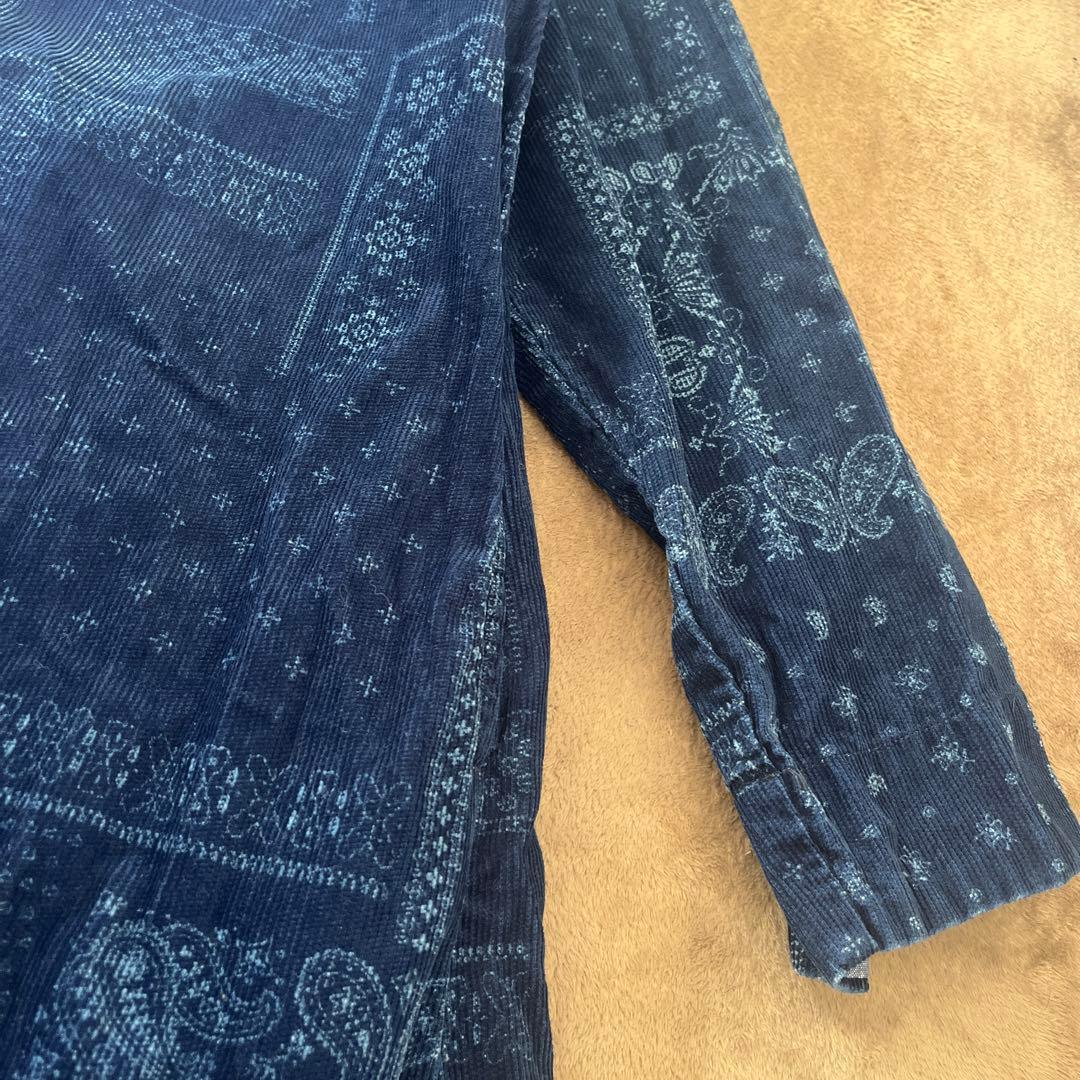 BlueTrick 岡山デニム ペイズリー柄シャツワンピース インディゴ