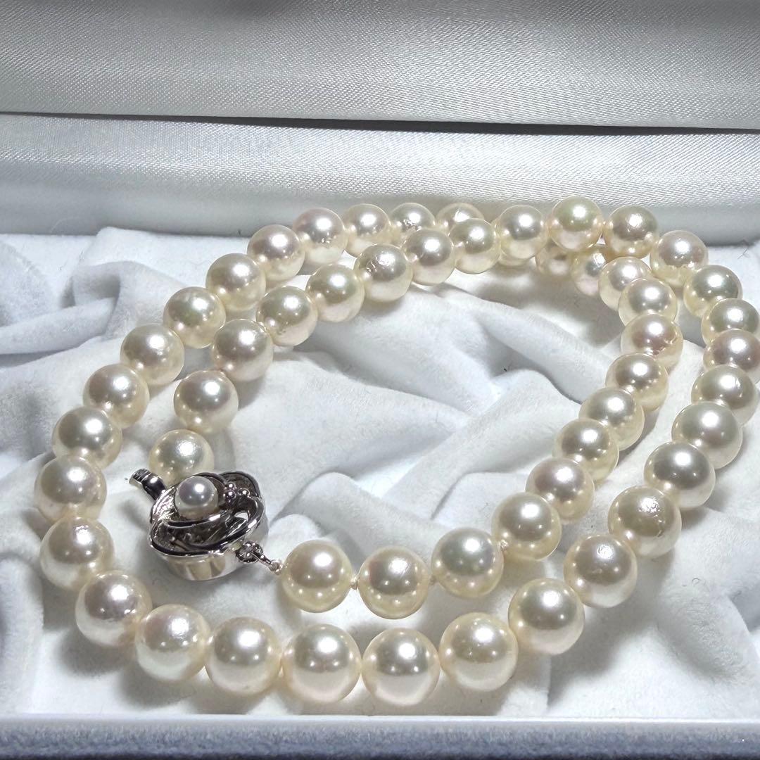 ね*★様 大珠★あこや真珠ネックレス アコヤパール 7.5〜8.0mm ホワイト