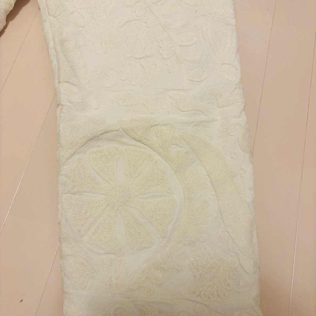 手刺繍　ホワイトスザニパンツ　インド　　ポキプシー　　pokipcee