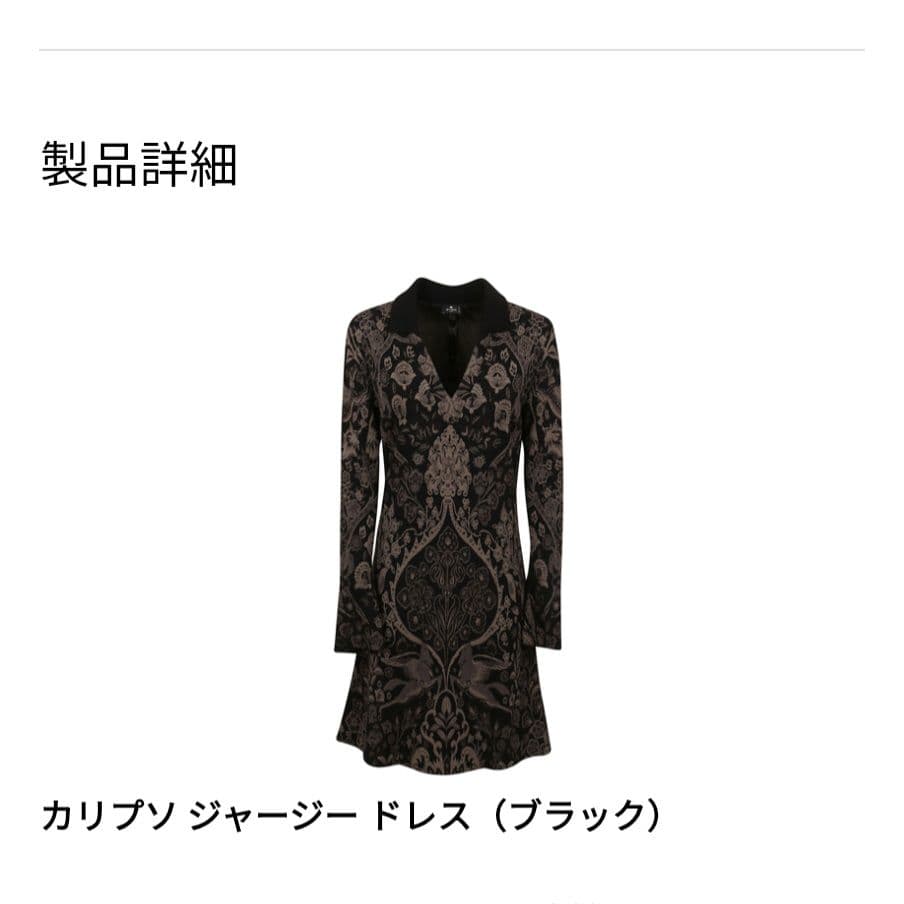 ETRO カリプソ ジャージードレス 黒 22-23秋冬 38 ワンピース