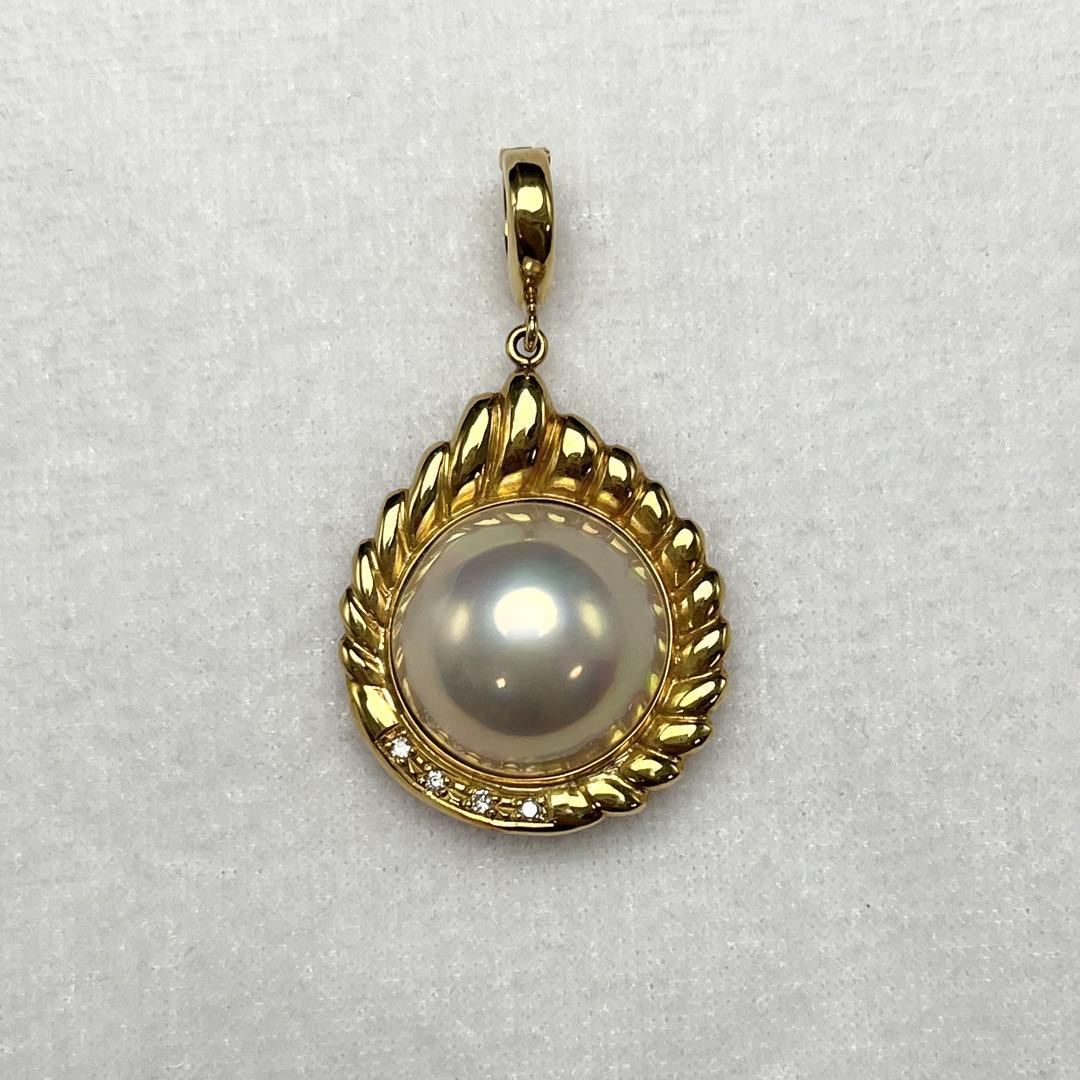 マベ真珠 パール ペンダントトップ K18 15.5mm