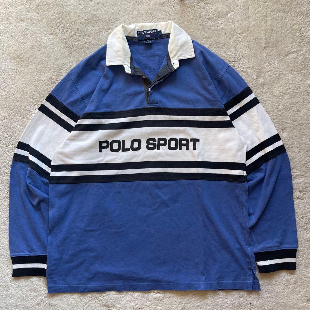 90s vintage ラルフローレン　ポロスポーツ　ラガーシャツ　 L