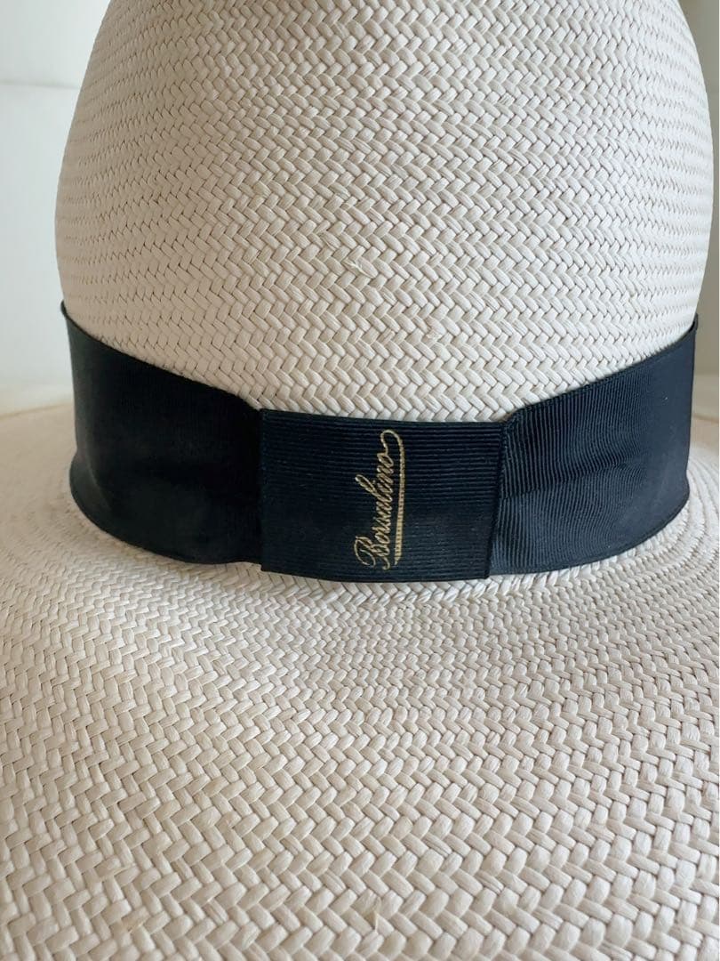 美品Borsalino♡パナマハット　女優帽　ナチュラル　Mサイズ