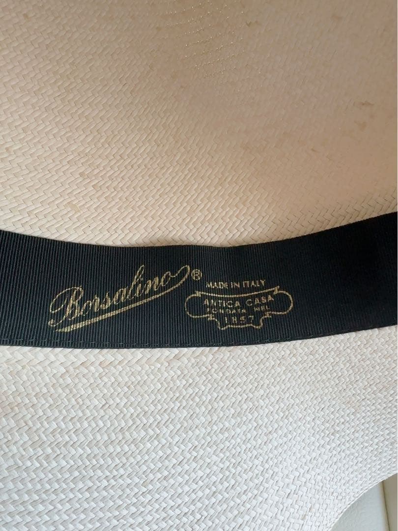 美品Borsalino♡パナマハット　女優帽　ナチュラル　Mサイズ