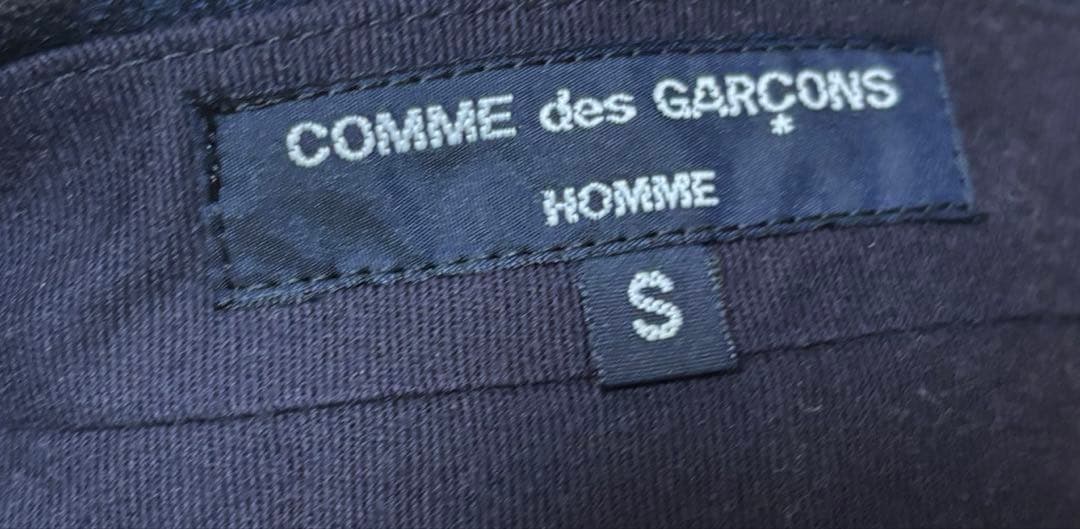 コムデギャルソンオム　ネイビー　チェック　ウールスラックス　Sサイズ
