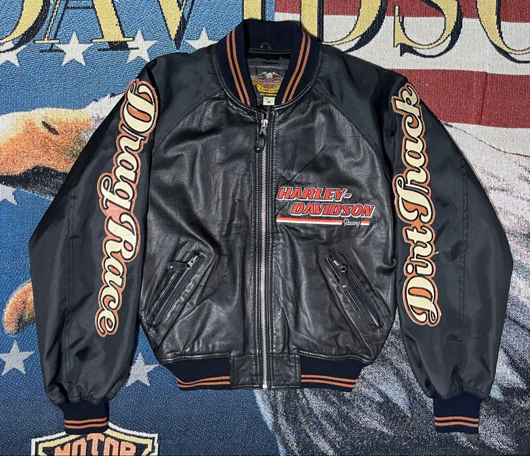 【激レア】90s ハーレーダビッドソン レザー 黒スタジャン