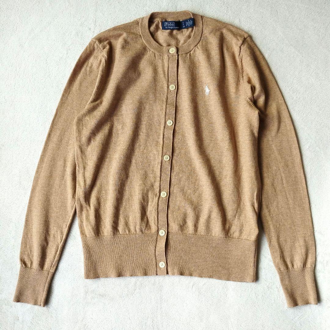 ポロバイラルフローレン　ベージュ　カーディガン　長袖　クルーネック