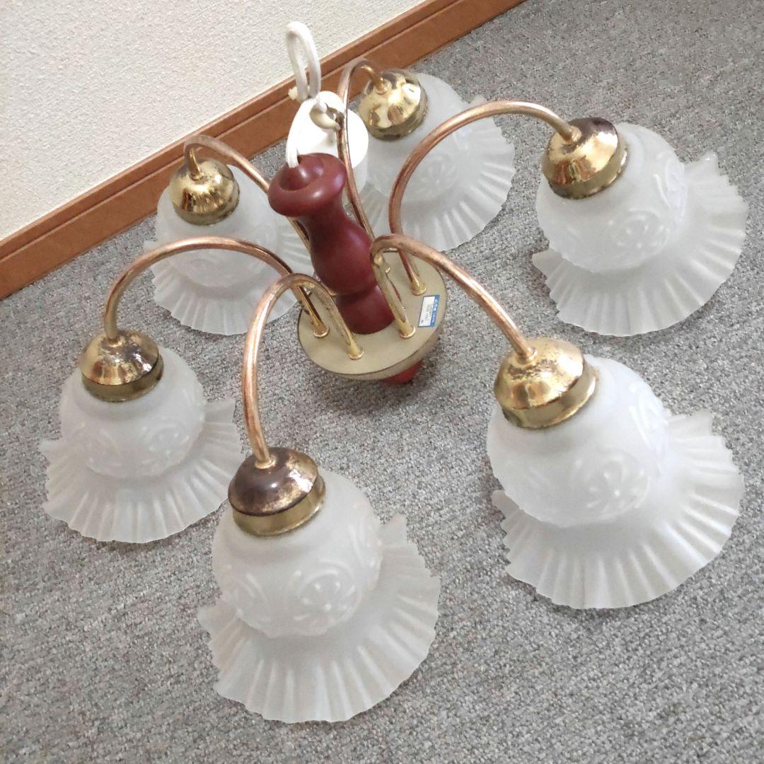 【Wab 】kishima 6灯 シャンデリア 取り付け簡単シーリングライ