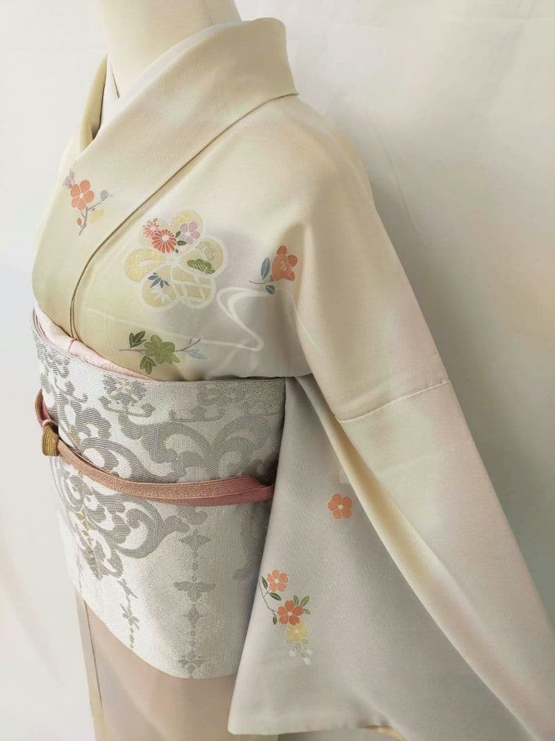 美品　正絹袷　手描き友禅訪問着単品