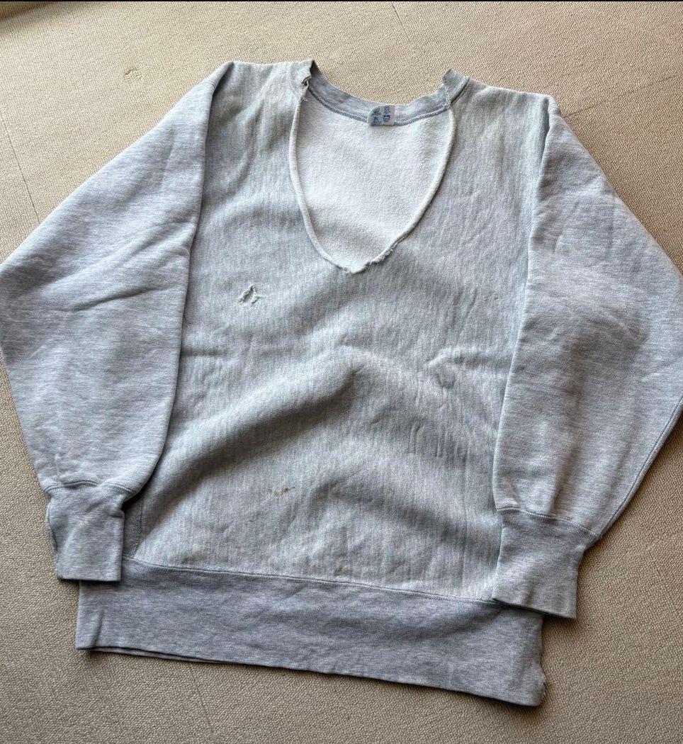 お*げ様 希少 80s Champion リバースウィーブ グレー 目無し vネ