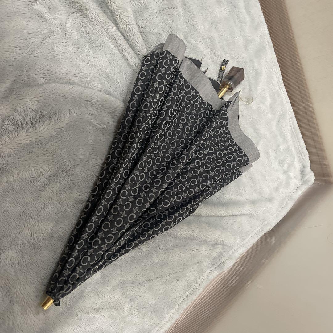 CELINE セリーヌ 折りたたみ傘 グレー UVカット 晴雨兼用