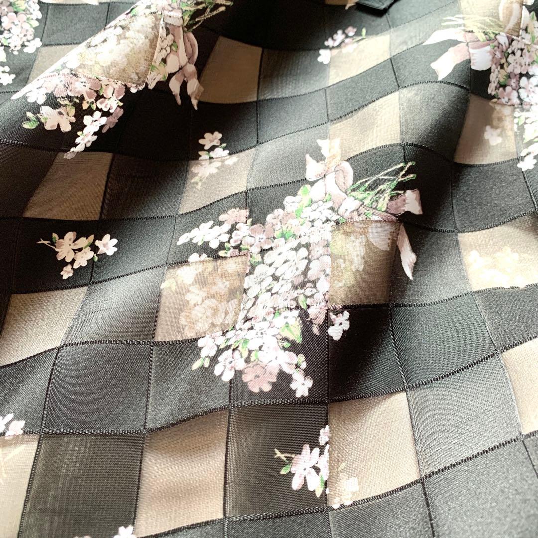 新品✨人気 エムズグレイシー 花柄 チュール ロング ワンピース ドレス 40