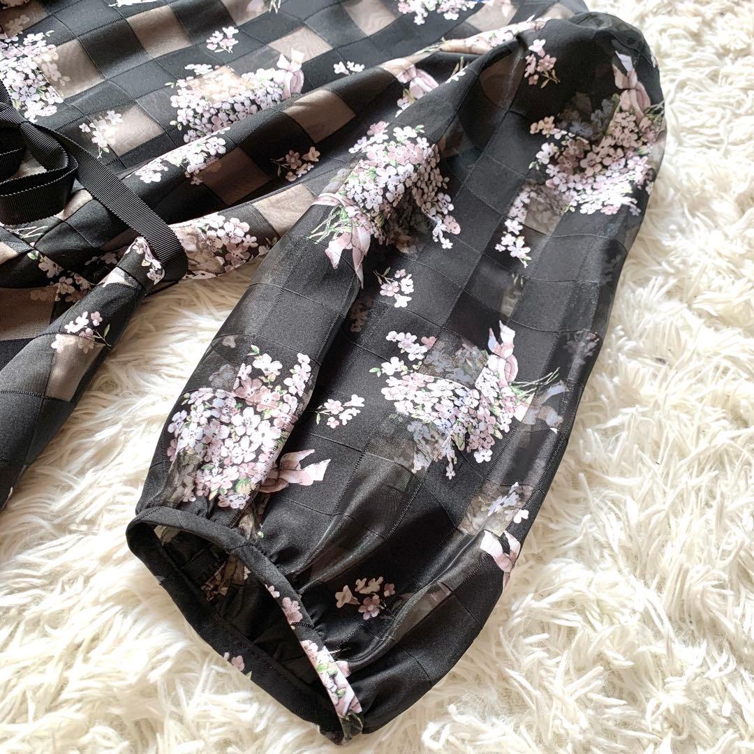 新品✨人気 エムズグレイシー 花柄 チュール ロング ワンピース ドレス 40