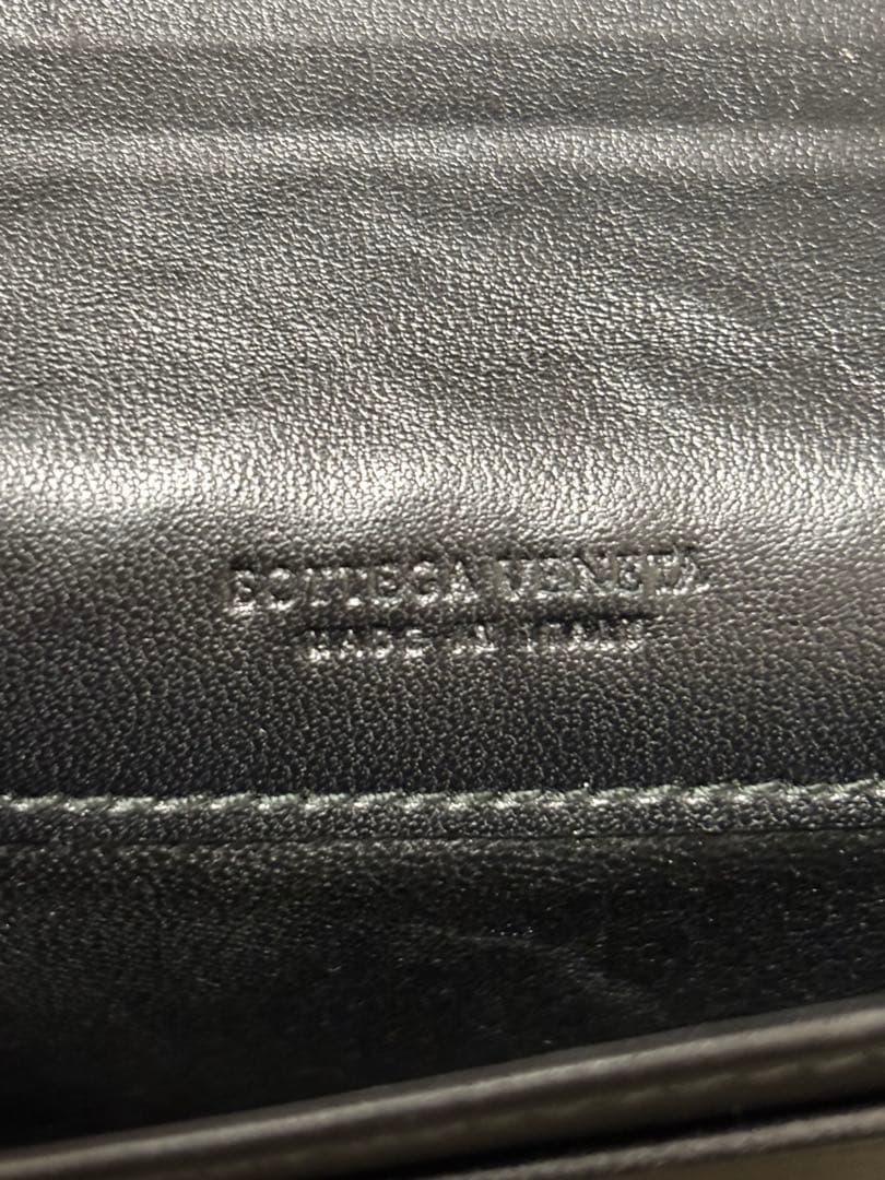 ボッテガ　BOTTEGA VENETA黒 レザー名刺入れ編み込み