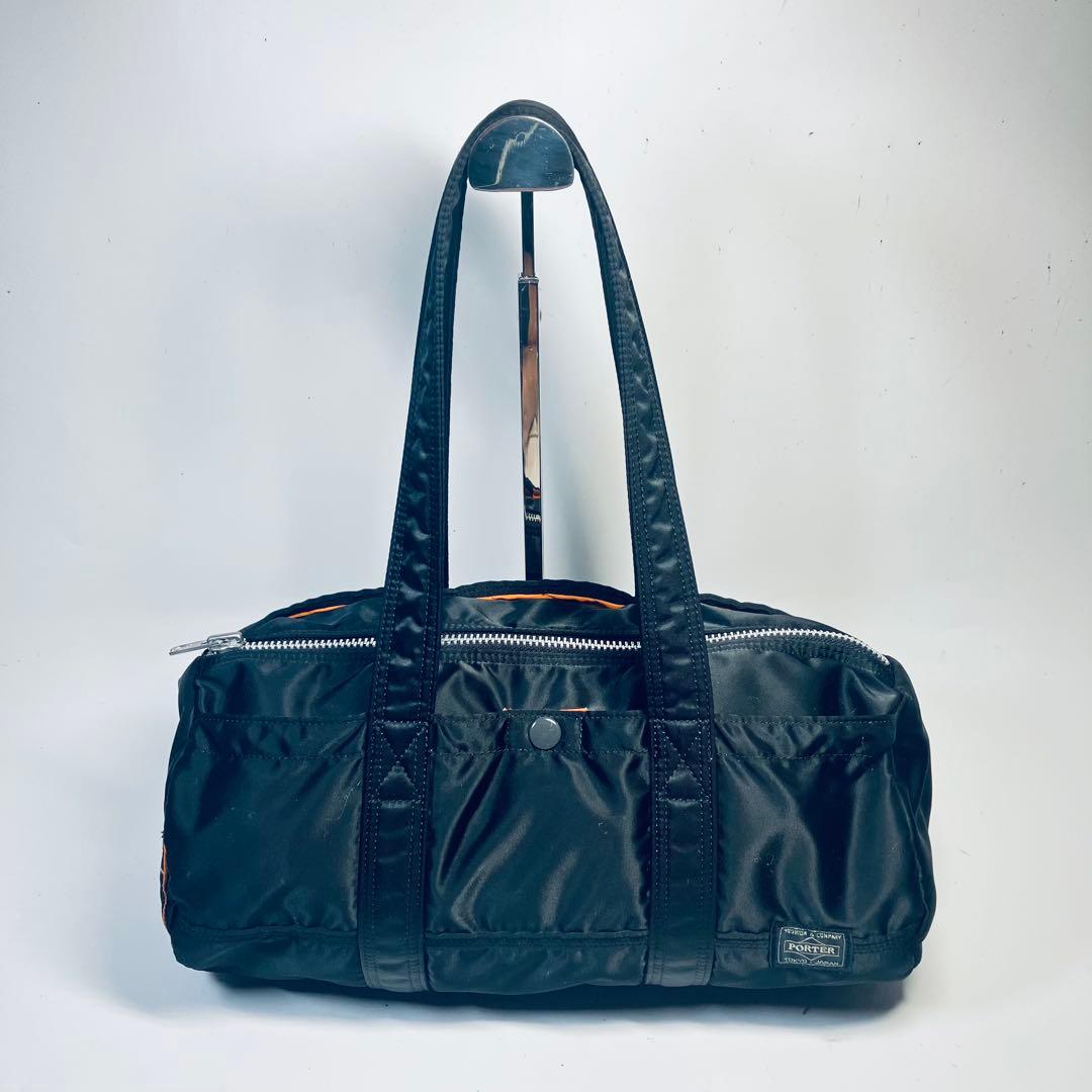 【美品】PORTER　TANKER ダッフル ミニボストン ロールバッグ 黒 M