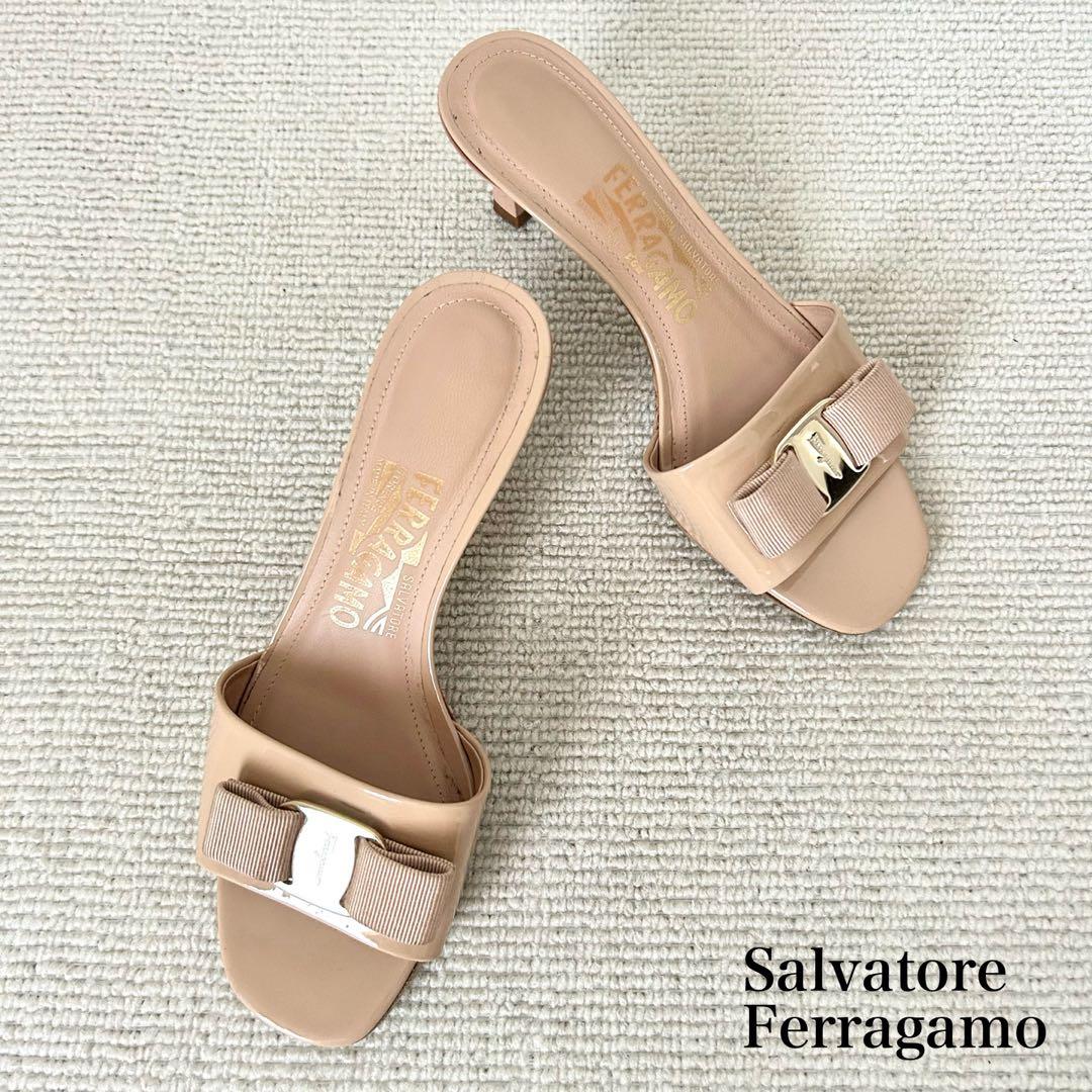 サルヴァトーレ フェラガモ サンダル ミュール ヴァラリボン 23cm