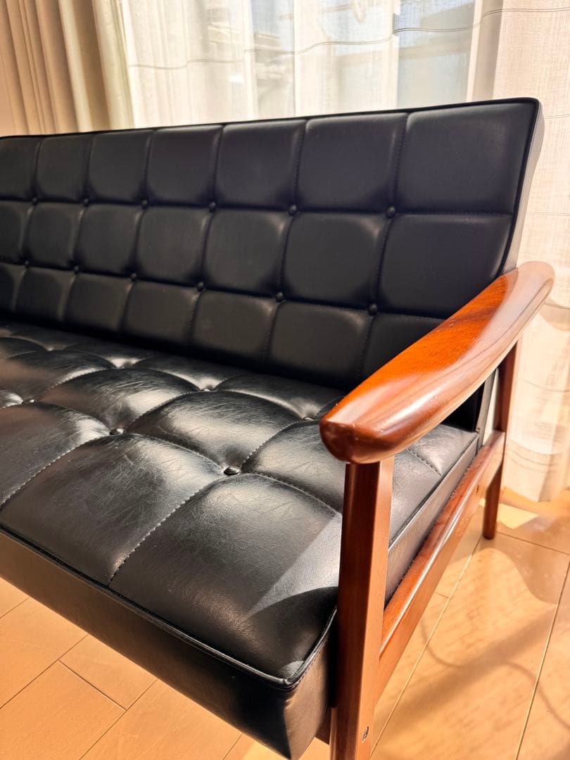 ★acne♡★カリモク60 Kチェア 2シーター ウォールナット ブラック