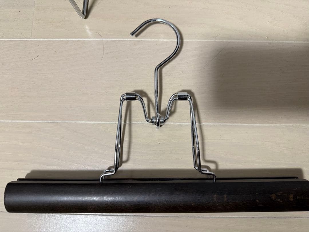 【中田ハンガー】木製 吊りズボンハンガー 5本セット