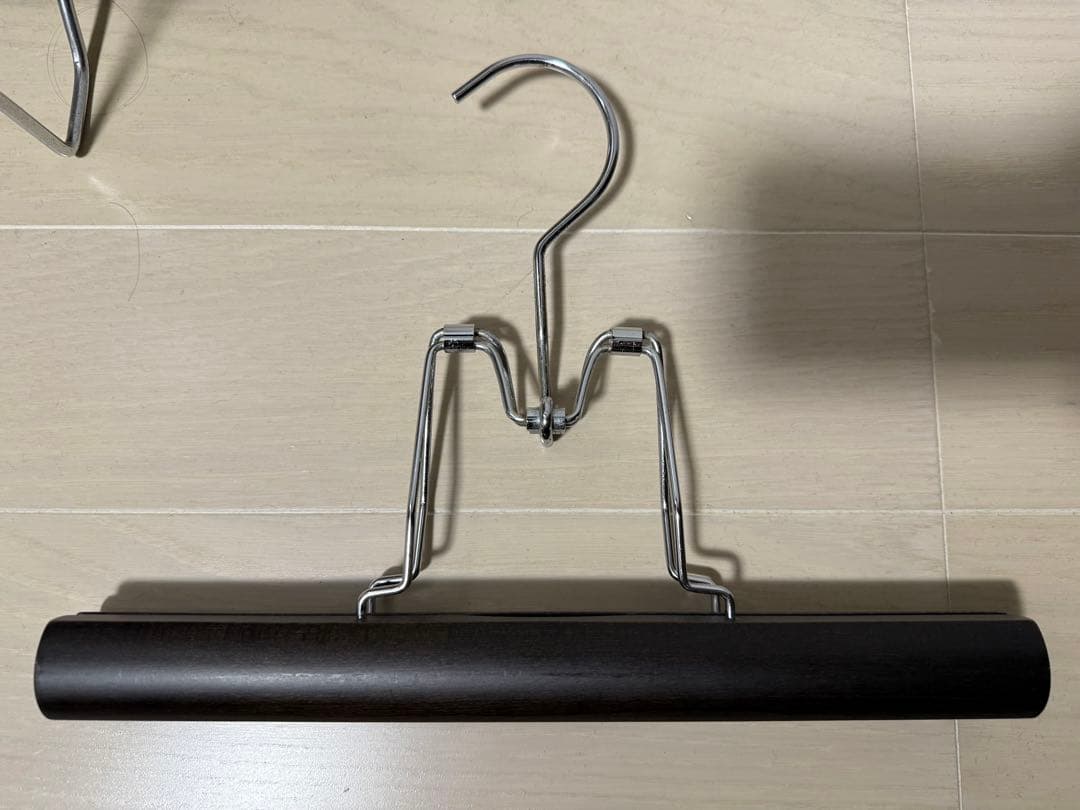 【中田ハンガー】木製 吊りズボンハンガー 5本セット