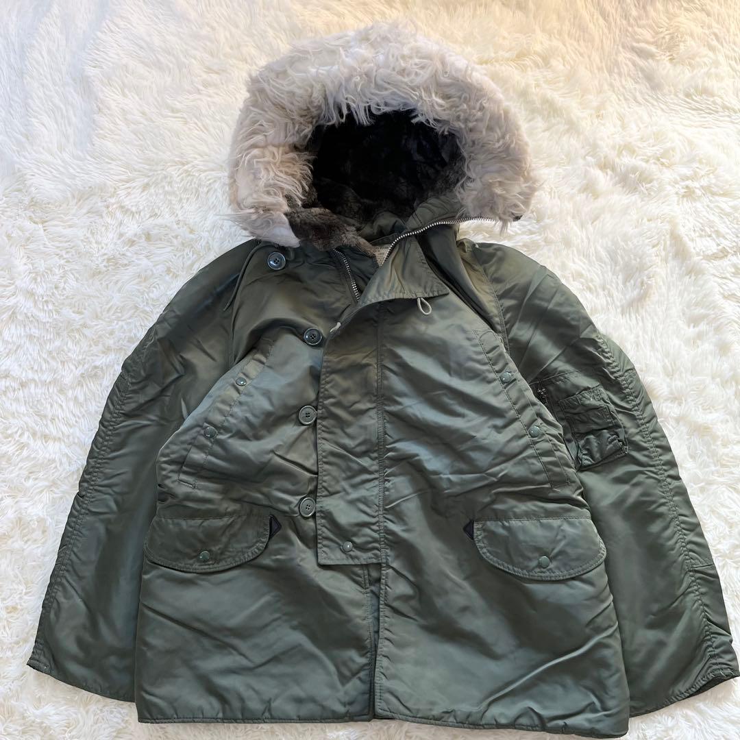 アルファインダストリーズ USA製 N-3B フライトジャケット L セージ