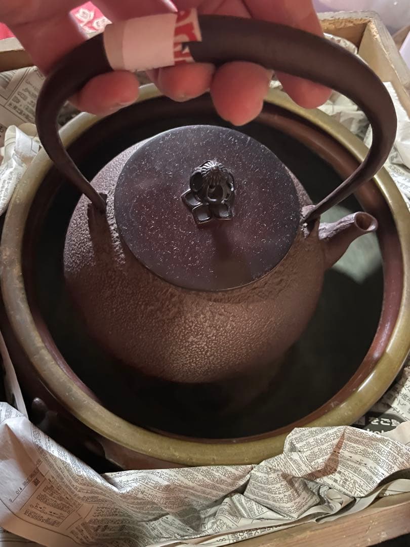 専用　義正　唐子　仙徳火鉢　大型　約5.5kg【m195 大正火鉢　仙徳銅器　】