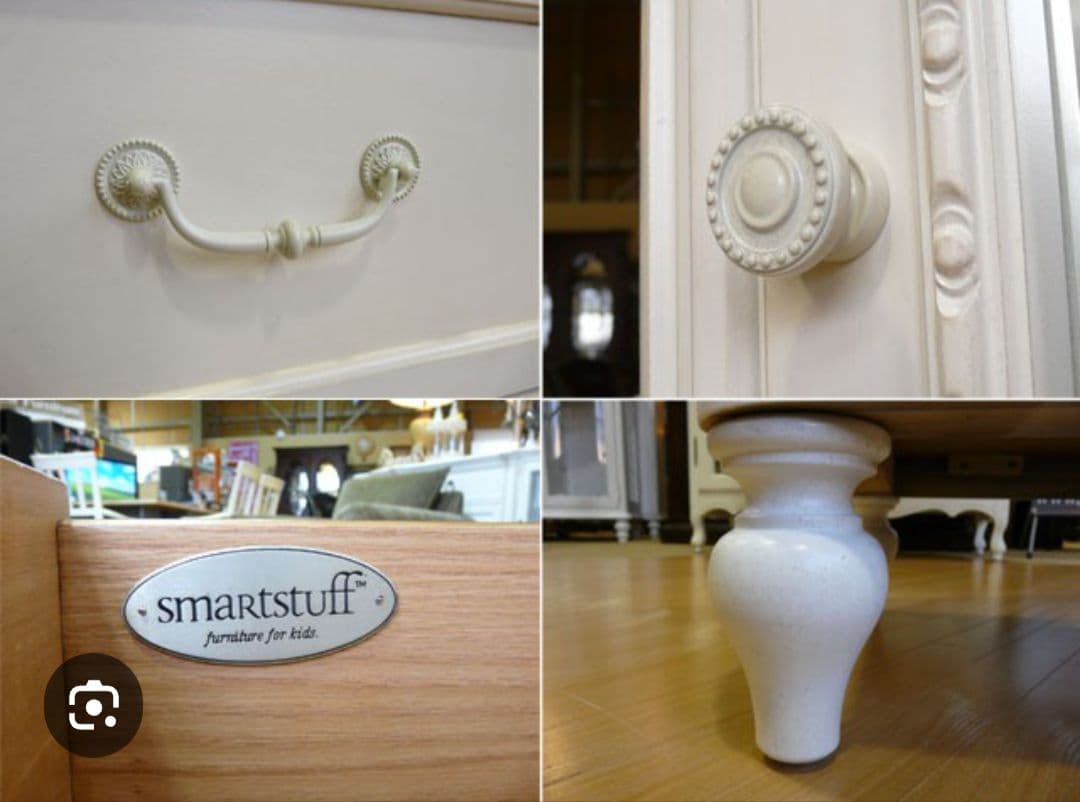 レガシー社　ガブリエラ　ミラー付きワードローブ　アンティーク　ホワイト　チェスト