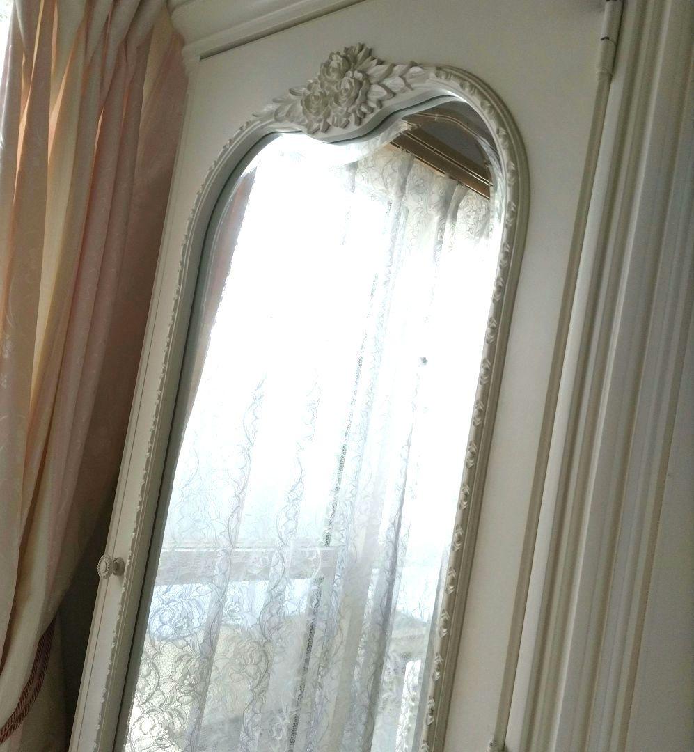 レガシー社　ガブリエラ　ミラー付きワードローブ　アンティーク　ホワイト　チェスト