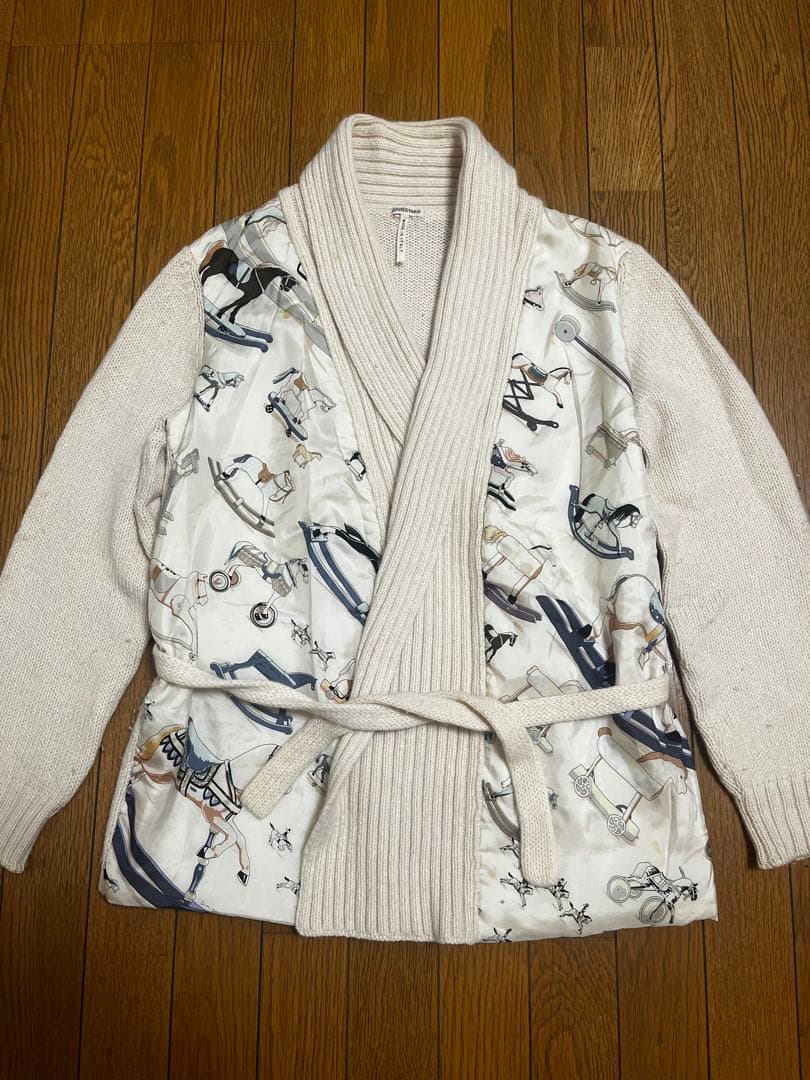 HERMES マルジェラ期 カシミヤ シルク ニット カーディガン L