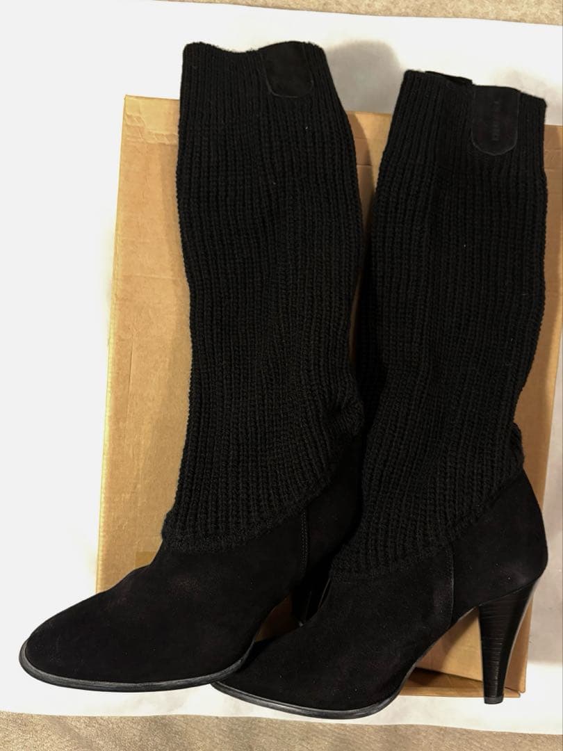 Diesel 黒　クシュクシュニット✖️スエード ロングブーツ