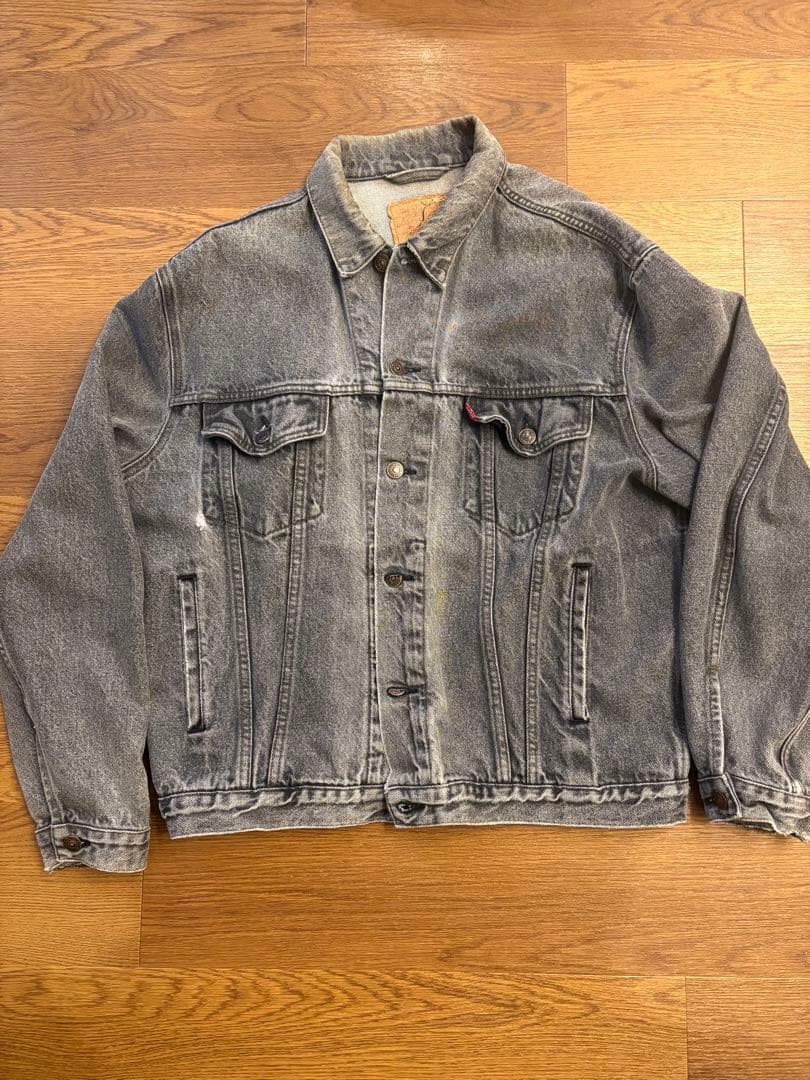 90s ユーロリーバイス デニムジャケット 70503-0258 先染めブラック