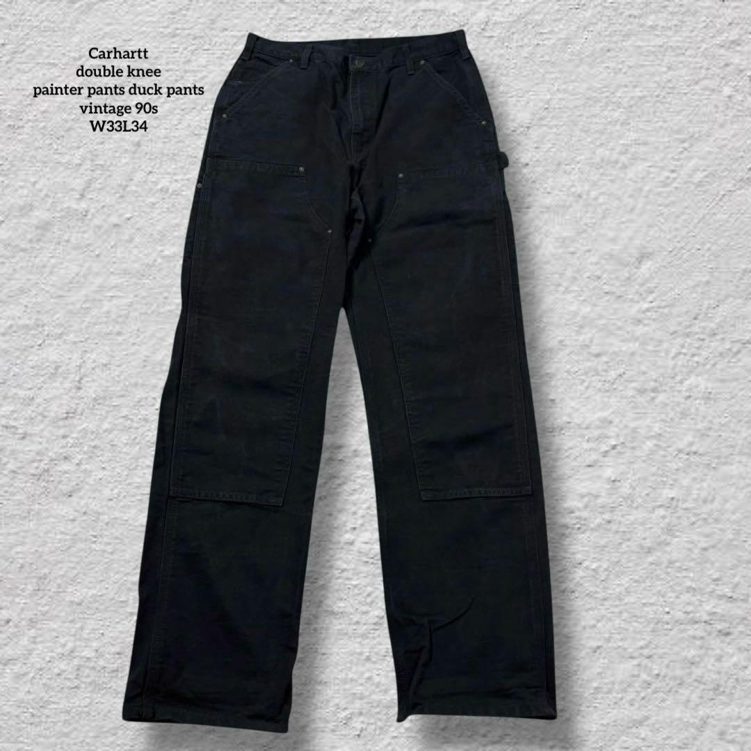 タオ Carharttダブルニーペインターパンツ90sダックブラック