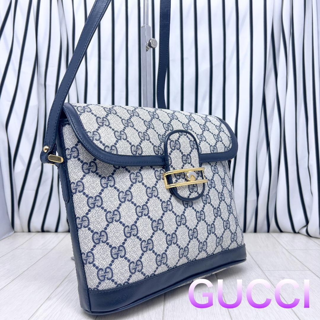 【美品】GUCCI オールドグッチPVC斜めがけショルダーバッグ